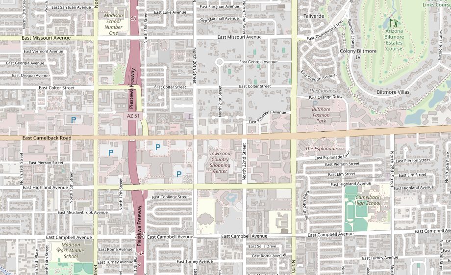 Map showing the Phoenix office at 2141 East Camelback Road